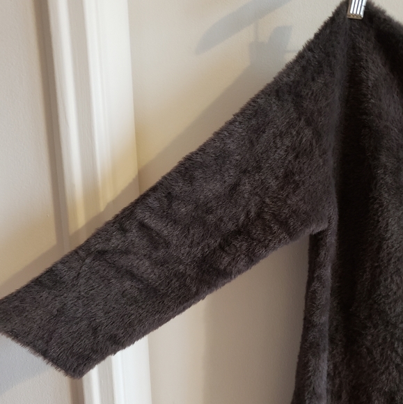 Angela Mara Forest Green Shaggy Sweater Ultra Soft Warm 3/4 Sleeve Woman L NWT - Picture 2 of 8